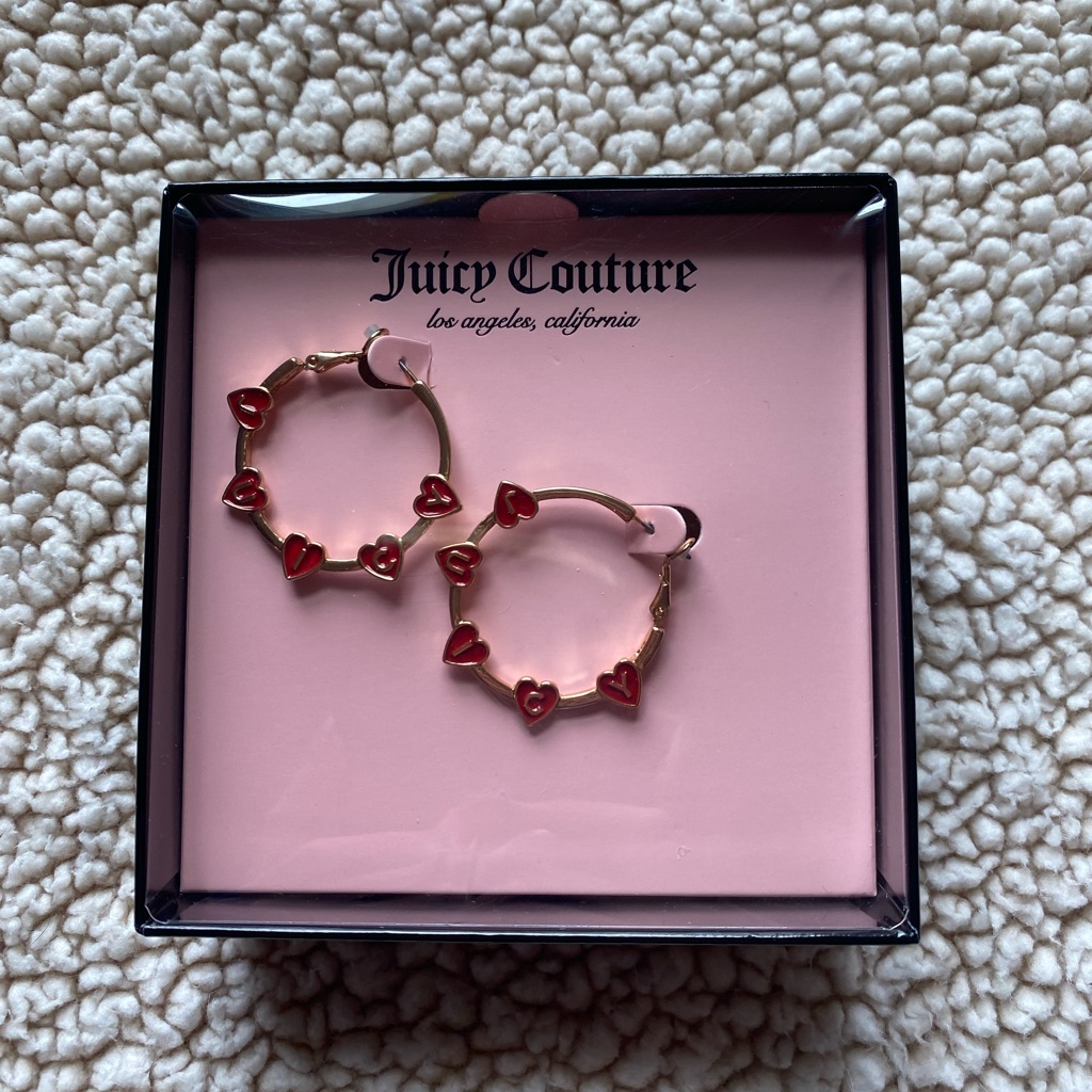 Juicy Couture- Logo Heart Hoop Earrings 35$
